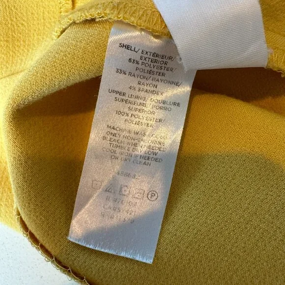 ANN TAYLOR | Short Sleeve Yellow Sheath Work Dress Size 2 - Picture 8 of 8